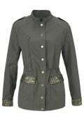 Jacke mit Pailletten khaki