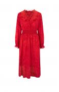 Jacquard-Kleid rot