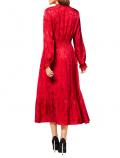 Jacquard-Kleid rot