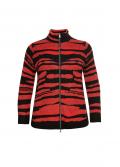 Jacquard-Muster-Cardigan schwarz-rot