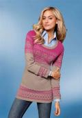 Jacquard-Pullover beige-pink