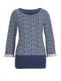 Jacquard-Pullover blau-weiß