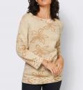 Jacquard-Pullover sand-champagner-gemustert