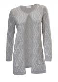 Jacquard-Strickjacke grau-offwhite