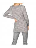 Jacquard-Strickjacke grau-offwhite