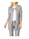 Jacquard-Strickjacke grau-offwhite