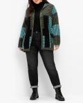 Jacquardmuster-Strickjacke mit Kaschmiranteil d.oliv-aqua