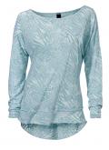 Jacquardshirt mit Pailletten aqua