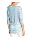 Jacquardshirt mit Pailletten aqua