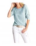 Jacquardshirt mit Pailletten aqua