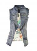 Jeans-Patchweste blue-bunt