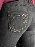 Jeans mit Pailletten grau-used