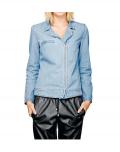 Jeansbluse mit Zipper blue denim