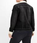 Jeansjacke mit Teddy-Webpelz black Denim