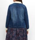 Jeansjacke mit Teddy-Webpelz blue Denim