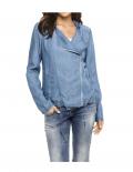 Jeanslook-Bikerjacke blau