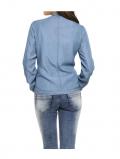 Jeanslook-Bikerjacke blau