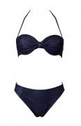 Jeanslook-Bikini mit Nieten blau