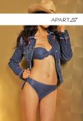 Jeanslook-Bikini mit Nieten blau