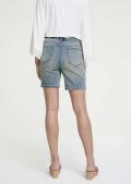 Jeansshorts mit Stickerei blau-used