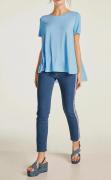 Jersey-Chiffon-Shirt blau