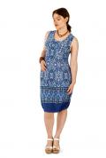 Jersey-Kleid blau-bunt Gr. 48