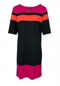 Jersey-Shirtkleid pink-orange-schwarz