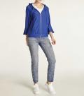 Jerseyjacke mit Kapuze royalblau