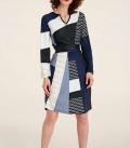 Jerseykleid marine-ecru