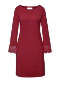 Jerseykleid mit Spitze kirschrot