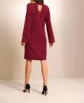 Jerseykleid mit Spitze kirschrot