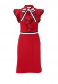 Jerseykleid mit Volants rot