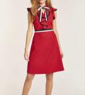 Jerseykleid mit Volants rot