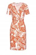 Jerseykleid orange-weiß