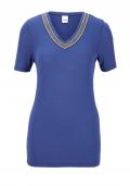 Jerseyshirt mit Strass royalblau