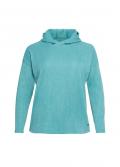 Kapuzen-Struktur-Sweatshirt aqua