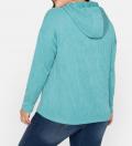 Kapuzen-Struktur-Sweatshirt aqua