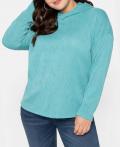 Kapuzen-Struktur-Sweatshirt aqua