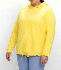 Kapuzensweatshirt mit Statementdruck gelb Gr. 48/50