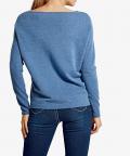 Kaschmir-Oversized-Pullover blau-meliert