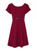 Kleid mit Gürtel bordeaux