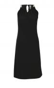 Kleid mit Ketten-Neckholder schwarz