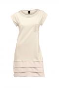 Kleid mit Pailletten creme