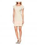 Kleid mit Pailletten creme