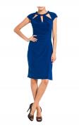 Kleid mit Perlen royalblau