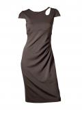 Kleid mit Raffungen taupe