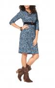 Kleid mit Spitze blau bedruckt Gr. 38