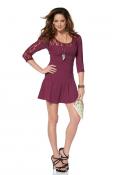 Kleid mit Spitze bordeaux