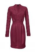 Kleid mit Spitze bordeaux