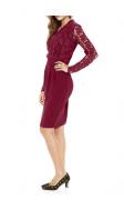 Kleid mit Spitze bordeaux